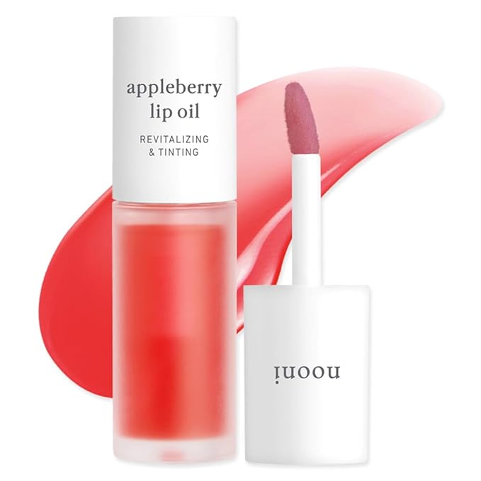 NOONI Korean Lip Oil - Appleberry - Plumping & Hydrating Tinted Lip Gloss