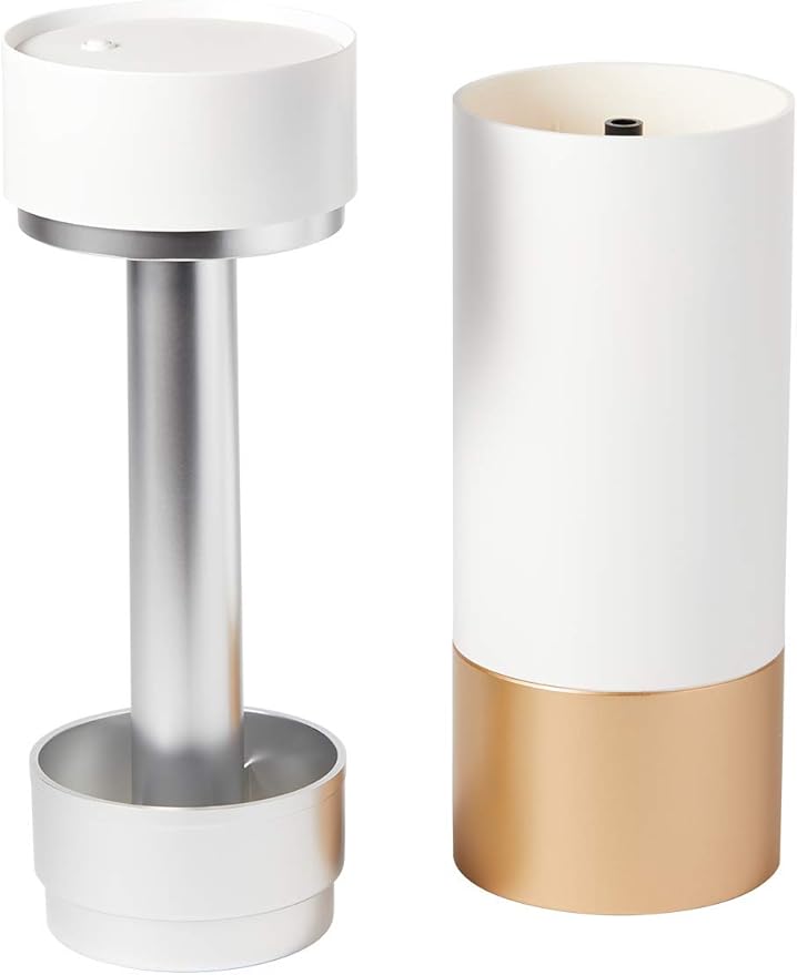 Brushean UVC Sanitizer with Ozone, Makeup Brush Holder, One Touch for Open, Dustproof Make Up Supplies Organized Storage, Stylish and Durable Design (Standard, White/Rose Gold)