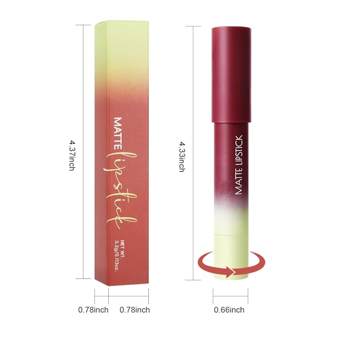 BINGBRUSH 2-in-1 Matte Lip Liner and Lipstick, Long Lasting Lip Pencil