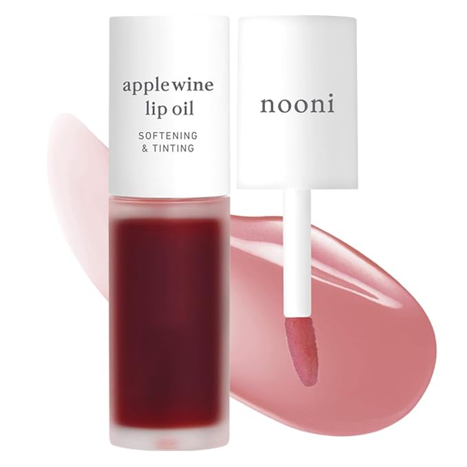 NOONI Korean Lip Oil - Applewine - Plumping & Hydrating Tinted Lip Gloss