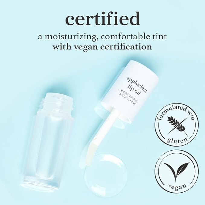 NOONI Korean Lip Oil - Appleclear | Long-Lasting, Moisturizing, Plumping, Revitalizing for Dry Lips, Waterproof, No Peel Off, Hydrating Lip Stain, Nourishing Crystal Clear Stocking Stuffers 0.12 FL Oz