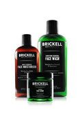 Brickell Men's Daily Advanced Face Care Routine II, Activated Charcoal Facial Cleanser, Face Scrub, Facial Moisturizer Lotion, With Activated Charcoal, Hyaluronic Acid, and Aloe, Scented