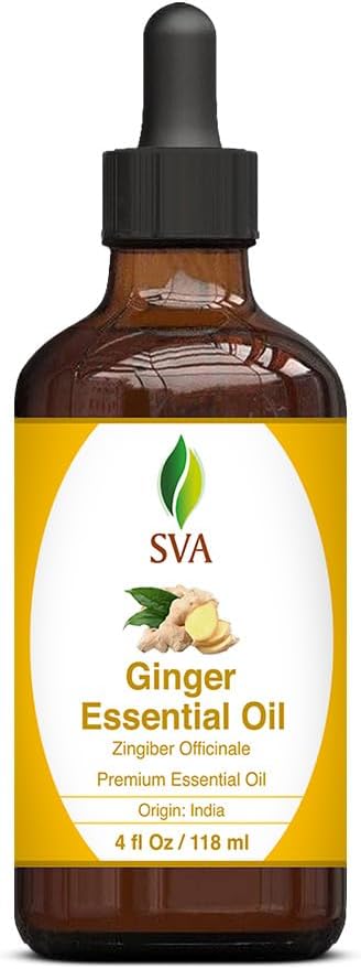 SVA Ginger Essential Oil, Glass Bottle with Dropper, 4 Fl Oz (118 ml)