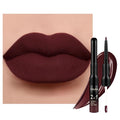 IATMOMOD 1Pcs 2 in 1 Deep Red Matte Lip Liner and Liquid Lipstick Stain Makeup Set for women, Red Long Lasting Smudge Proof Lip Tint Matte Finish Lip Gloss for All-Day Color Hold Easy to Use 17#