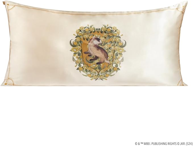 Kitsch & Harry Potter Satin Pillowcase W/Zipper - Size 19x36, Hufflepuff