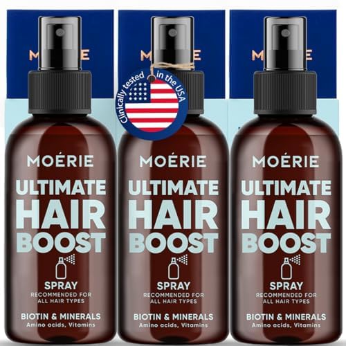 Moerie Hair Growth Serum Spray for Men and Women, Hair Loss Solution with Biotin and Rosemary, Thickening Serum for Hair Regrowth and Thinning Hair - Ultimate Scalp and Growth Care
