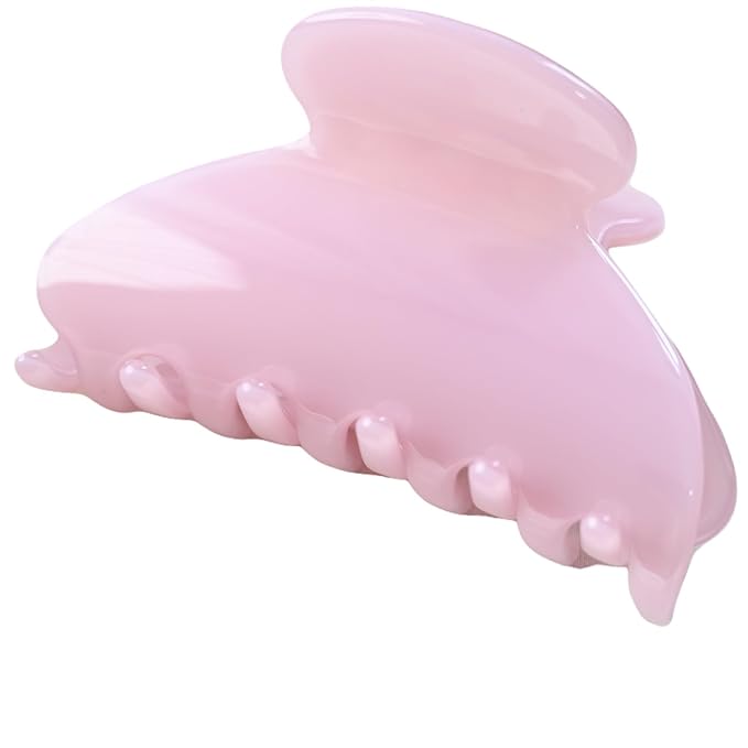 Prettyou Handmade Celluloid Acetate French Design Barrettes Tortoise Shell Claws Hair Claw Luxury Fashion Accessories Hair Clip for Women (light pink purple)