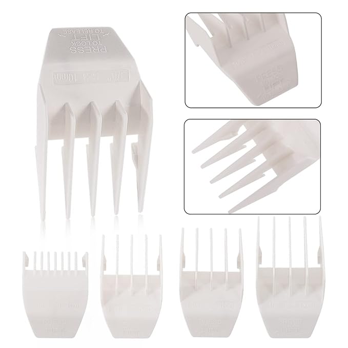Professional Peanut Clipper Guards for Wahl Peanut – from 1/8 Inch to 1/2 Inch, Fits for Wahl Peanut, White-4PCS