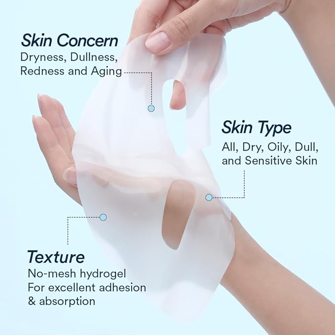 ANOTHERFACE PEPTATHENOL™ Hydrogel Mask | Overnight lifting Mask Pack Korean skin care Pore Minimizing Firming Non-irritation Vegan Korean Skin Care 4Sheets