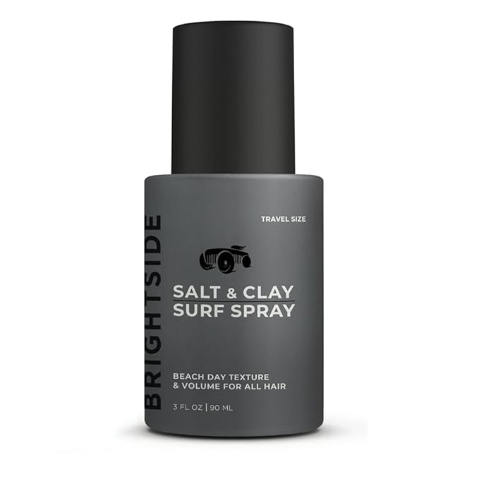 BRIGHTSIDE Salt & Clay Surf Spray - Instant Volume & Texture for Thicker Hair - Natural Sea Salt Spray for Men & Women - Hydrate with Light Hold, Alcohol-Free, Clean ingredients, 3oz Travel Approved