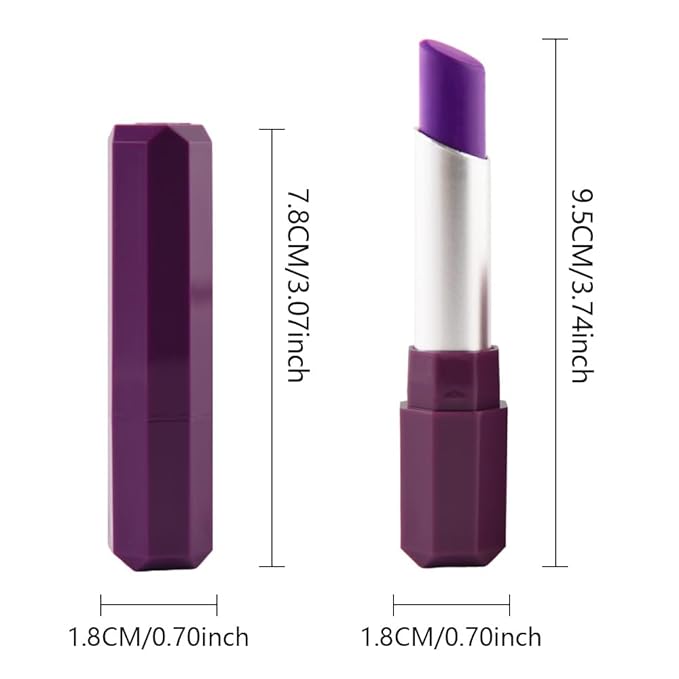 IATMOMOD Lavender Purple Cream Matte Lipstick Stick 12#, Longwear Full Coverage Velvet Lip Color, Waterproof Multi-Use Lip & Cheek Makeup for Party & Daily Wear, Labial con color mate para uso diario