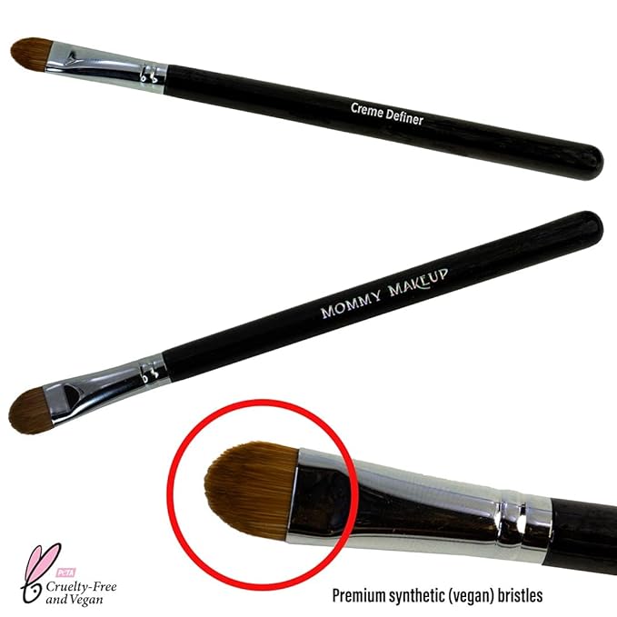 Creme Definer Flat Eyeshadow Brush - Soft Vegan Bristles by Mommy Makeup