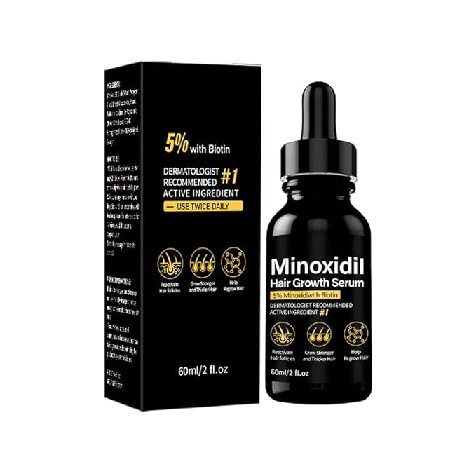 5% Minoxidil Natural Hair Oil with Biotin for Men and Women, 2 Fl Oz (60ml)