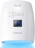 DORAGYM UV LED Nail Lamp, Cordless Gel Polish Dryer for Professional Gel Manicures - White