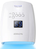 DORAGYM UV LED Nail Lamp, Cordless Gel Polish Dryer for Professional Gel Manicures - White