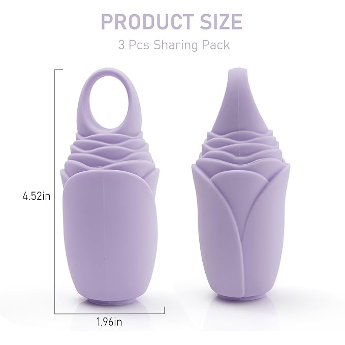 Mabnuby Ice Roller for Face and Eye, Reusable Silicone Ice Facial Roller for Reducing Puffiness, Ice Face Mold Skin Care, Ice Cube Roller Tools for Women - Purple 3 Pcs