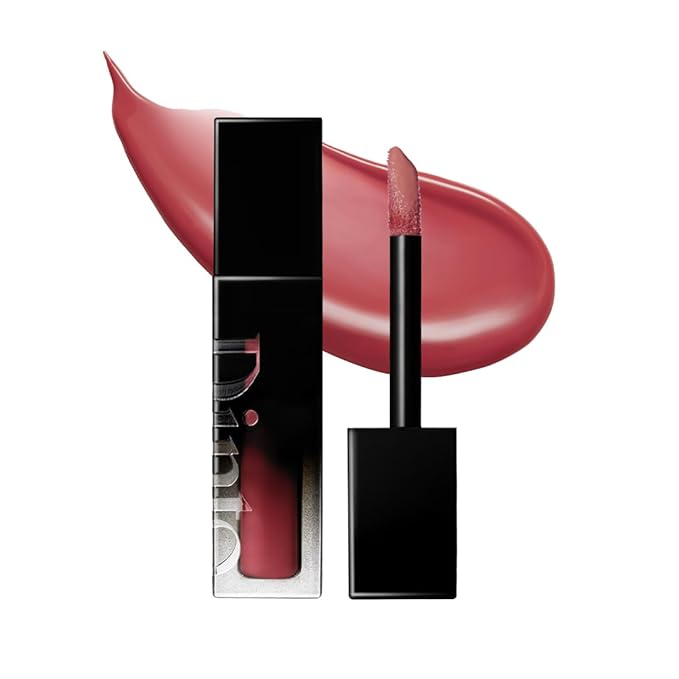 DINTO Blur-Glowy Mini Lip Tint (255 Veni, Vidi, Vici) – Dewy Finish Glowy Korean Lip Tint, Long Lasting All Day Stain, Ash Plum Brown, Vegan & Cruelty-Free, 0.04 fl oz