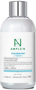 Ample:N Hyaluron Shot Toner, Korean Hyaluronic Acid Essence Toner, 7.43 oz