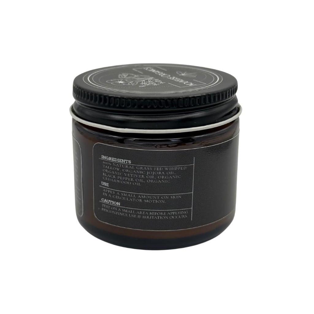 Lumberjack - Whipped Tallow Moisturizer - Cedarwood, Black Pepper, Vetiver, Juniper - 100% Natural Grass-Fed Tallow & Organic Jojoba. Chemical-Free. For Dry, Sensitive & Eczema Prone Skin.- 1.7oz