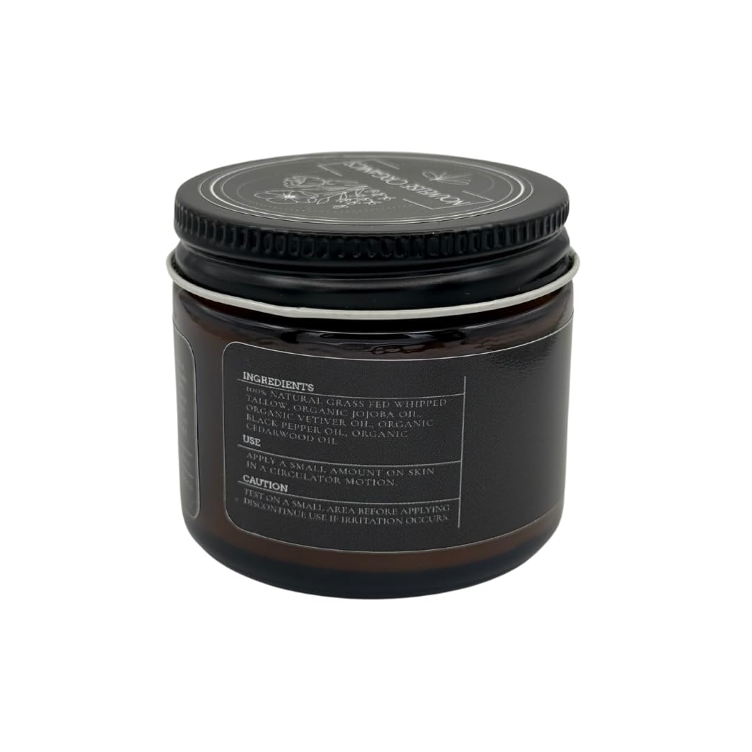 Lumberjack - Whipped Tallow Moisturizer - Cedarwood, Black Pepper, Vetiver, Juniper - 100% Natural Grass-Fed Tallow & Organic Jojoba. Chemical-Free. For Dry, Sensitive & Eczema Prone Skin.- 1.7oz