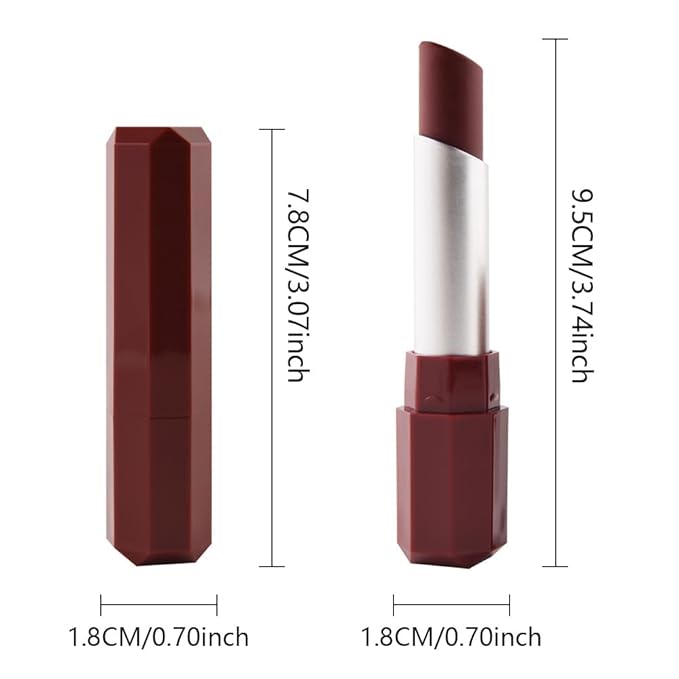 IATMOMOD Burgundy Red Cream Matte Lipstick Stick 04#, Longwear Full Coverage Velvet Lip Color, Waterproof Multi-Use Lip & Cheek Makeup for Party & Daily Wear, Labial con color mate para uso diario