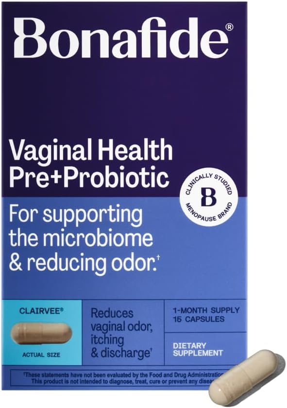 Bonafide Clairvee Vaginal Probiotic – Hormone-Free, Drug-Free Relief from Odor, Vaginal Itching and Discharge – Balances Vaginal pH Levels (1 Month Supply)