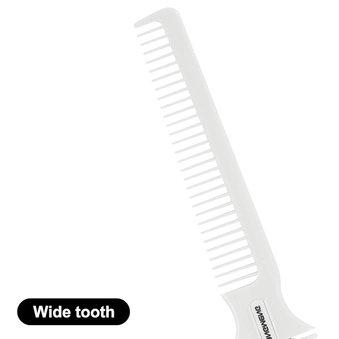BANGMENG Hair Trimmer With Split Ends Razor - 2 Pieces For Thin & Thick Hair Cutting and Styling: Dense & Wide Teeth Combs, Double-Edge Blades
