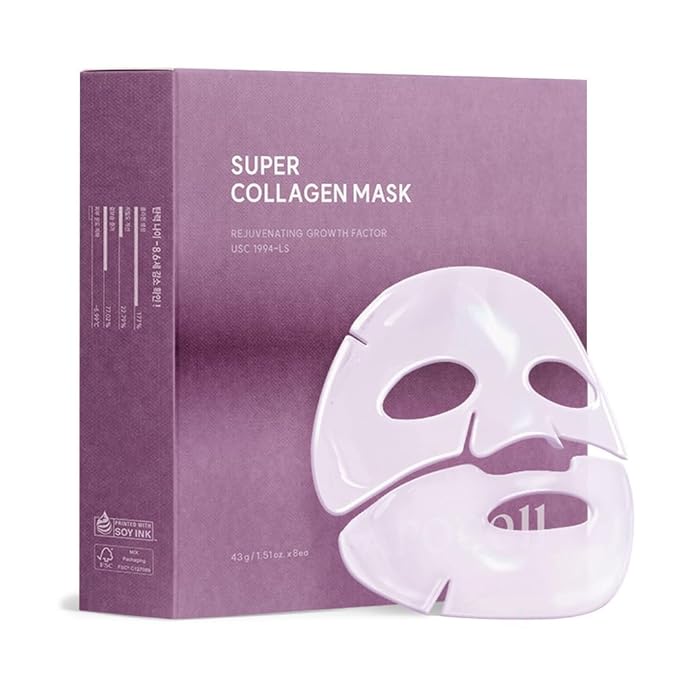 AROCELL Super Collagen Overnight Hydrogel Mask with Retinol & Stem Cell | Firming, Lifting, Plumping, Long-Lasting Glow | Korean Glass Skin Care | 43g x 7
