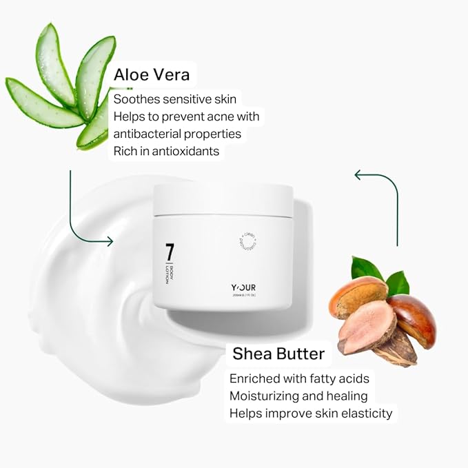 Y'OUR Ultra Hydrating Body Lotion with Niacinamide, Aloe Vera & Jojoba Oil - Even Skin Tone & Irritation Relief - Fast Absorbing, Non-Greasy for All Skin Types, Gifts for Women