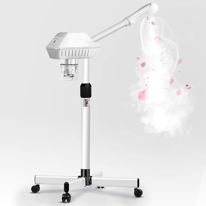Chetunju Professional Facial Steamer for Atomization Humidifier Atomizer, Adjustable Height and Angle, Face Steamer Clean Skin Firming Pores and Moisturizing Suitable for a Beauty, Spa, at Home