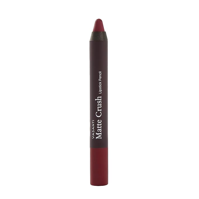 VASANTI Matte Crush Lipstick Pencil (Rosy Pout) | Long-Lasting, Water-Resistant Lip Liner Pencil that Won’t Smudge | Highly Pigmented, Soft Matte Lip Pencil