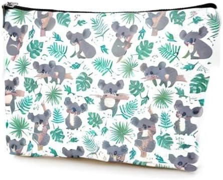 Givotin Small Makeup Bag for Purse Cute Canvas Waterproof Cosmetic Bags for Women Zipper Travel Toiletry Pouch-Koala Makeup Bags