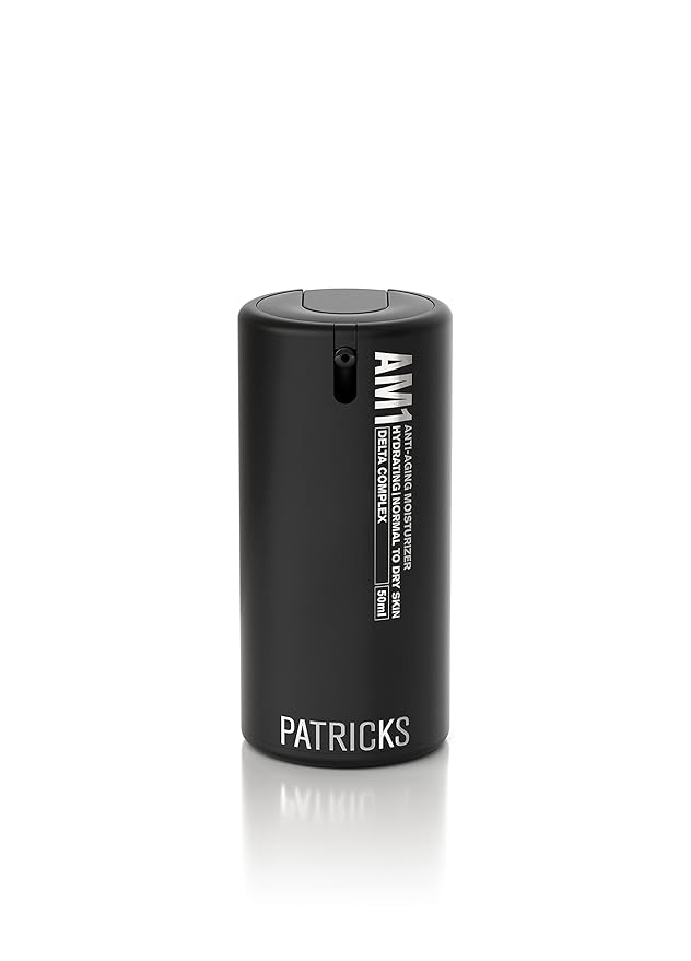 PATRICKS AM1 Men's Anti-Aging Face Moisturizer - Facial Cream Targets Fine Lines, Hydrates 24H & Brightens Skin - Collagen Supporting Formula With Hyaluronic Acid, Vitamin C+E, 1.70 fl oz