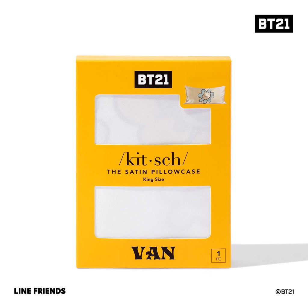 Kitsch x BT21 Satin Pillowcase with Zipper - Size 19x36, Van