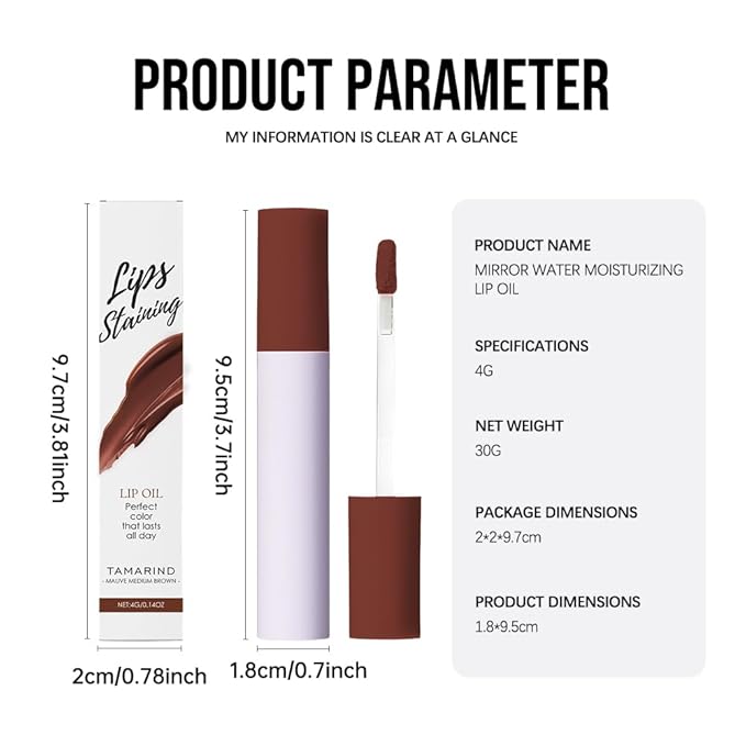 Hxssll Nourishing High-Shine Lip Gloss,Hydrating & Moisturizing Lip Tint, Non-Sticky, Long-Lasting Glossy Lip Stain,Softens & Plumps Lips for Smooth,Gentle Formula for Dry Lips 06#Mauve Medium Brown