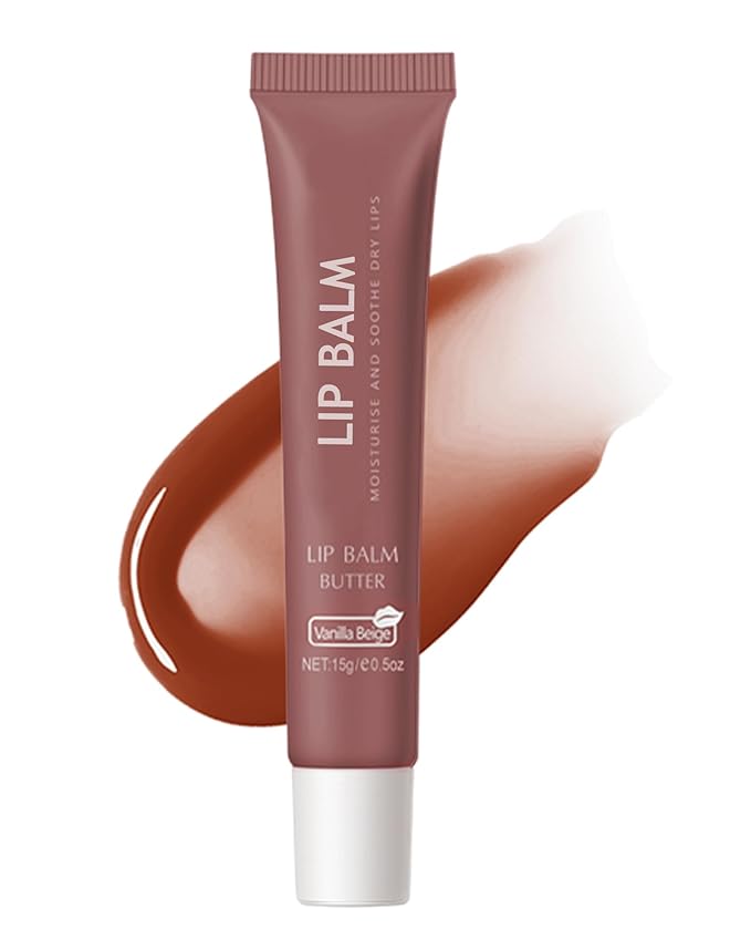 Lip Balm Butter Vanilla Beige,Brown Lip Gloss Oil,Yummy Lip Care Moisturize