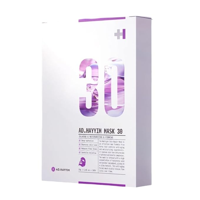 AD.HAYYIM Hydrating Korean Sheet Face Mask Pack – 30g High-Essence Facial Masks Skincare, Moisturizing & Brightening Spa Mask, Affordable Skin Care Sheet Masks for Women & Men, 10 Count
