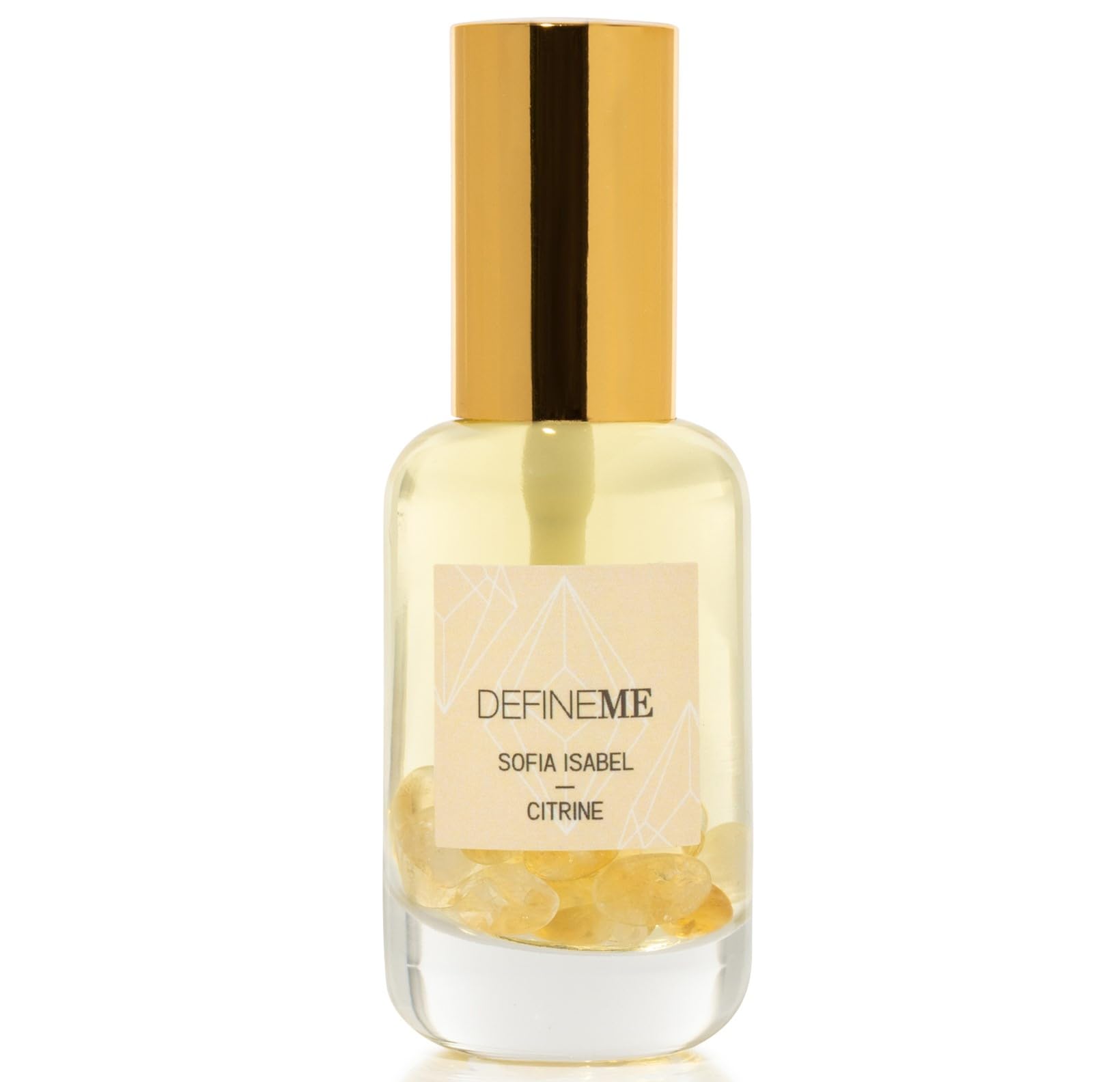 DefineMe Sofia Isabel, Citrine Crystal Perfume, 0.95 fl oz, Gourmand, Fruity and Sweet Fragrance with Mandarin, Tangerine, Vanilla & Jasmine Notes, Perfumes for Women