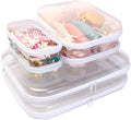 Calantre 6PCS Clear Hard Shell Zipper Case 13.8 * 11.8 * 2 IN (White)