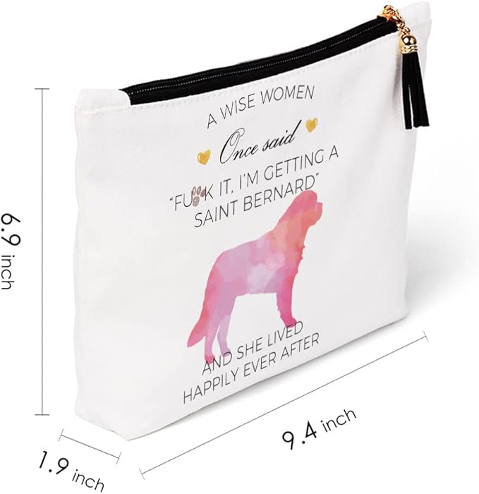 Dog Gifts Cute Dog Accessories Stuff Cosmetic Bags, Travel Makeup Bag Gifts for Women Sister Dogs Lovers Best Friend Birthday Friendship Anniversary Christmas 9.4x6.9x1.9 Inches