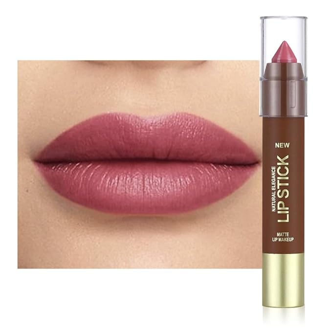 IATMOMOD Mauve Matte Lipstick Crayon for Women, 24 Hour Lipstick Lip Liner Pencil Long Lasting Waterproof Smudge Proof Vegan & Cruelty-Free Neutral lip liner marker Easy Application Full Coverage B05#