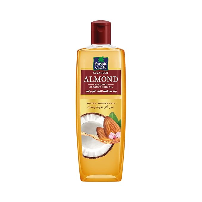 Parachute Advansed Almond Hair Oil with Coconut|For Soft & Silky Hair| Boosts Shine & Softness| No Parabens & Silicones| All Hair Types| 6.7 fl.oz
