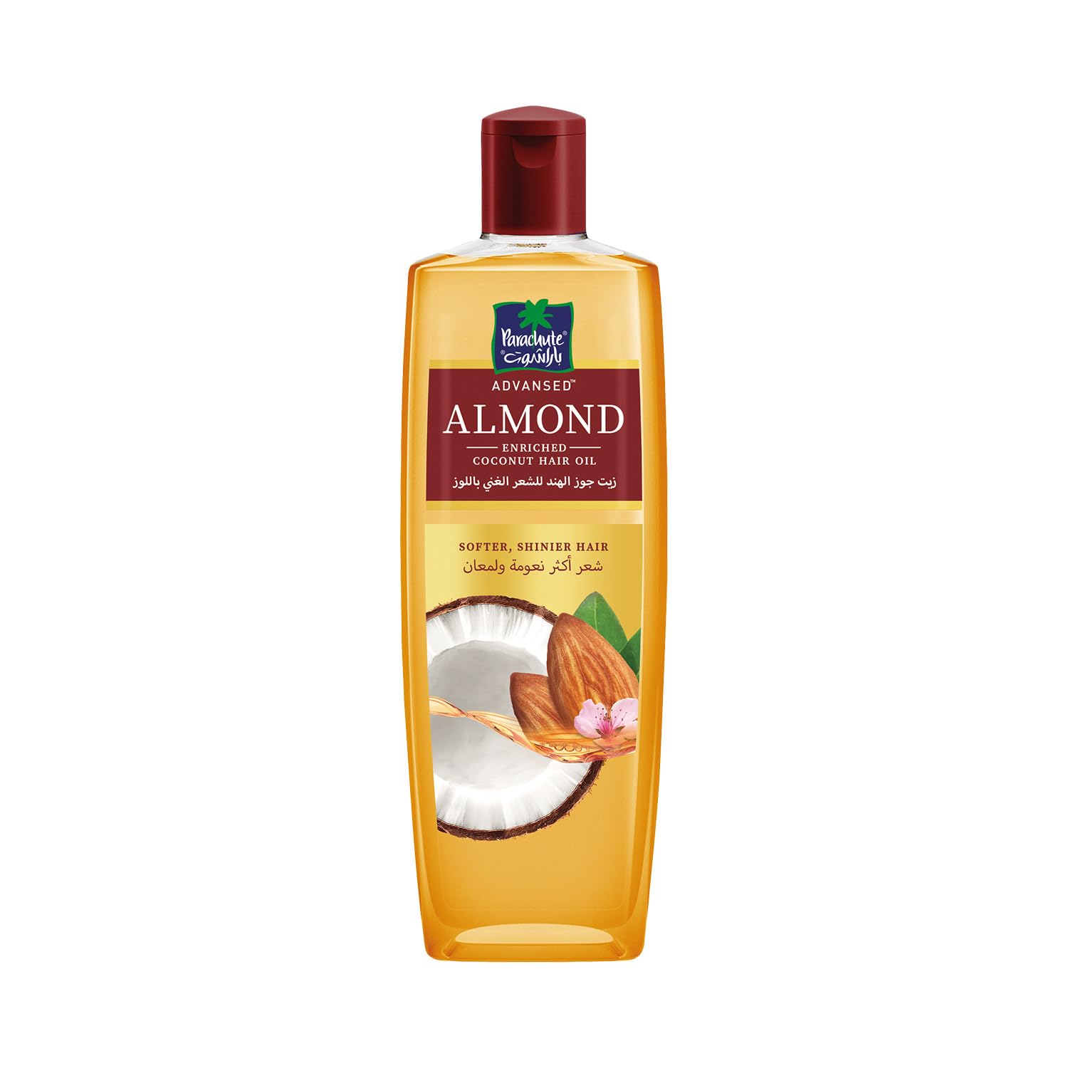 Parachute Advansed Almond Hair Oil with Coconut|For Soft & Silky Hair| Boosts Shine & Softness| No Parabens & Silicones| All Hair Types| 6.7 fl.oz