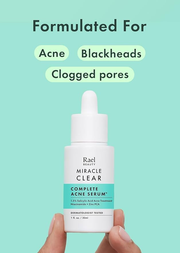 Rael Miracle Clear Serum with Salicylic Acid, Niacinamide, Zinc (1 fl oz)