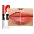 JUAAZIN Vivid Apricot Lip Stain Peel Off Lip Gloss oil Dual-Ended Combo, Lips Liner Stain Peel Off Tattoo, Long Lasting & Waterproof, Transfer-Proof Lip Tint Stain with Lip oil for All Skin Type 01#