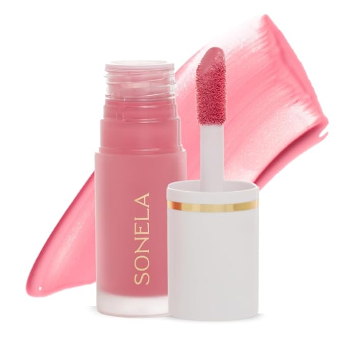 SONELA Blissful Moment Dewy Liquid Blush — Buildable, Adaptogens + Hyaluronic Acid, Long-Lasting, Vegan, Clean Makeup, 0.27 fl oz