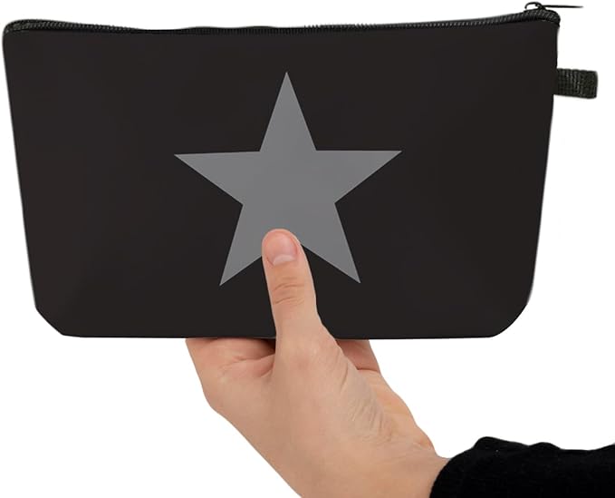 Loomifang Small Makeup Bag Cosmetic Bag for Women, Pretty Design Organizer Case with Zipper Closure, Lightweight and Water-Resistant Make Up Bag - 8.65"x 5.35" x 7.08"（Pentagram）