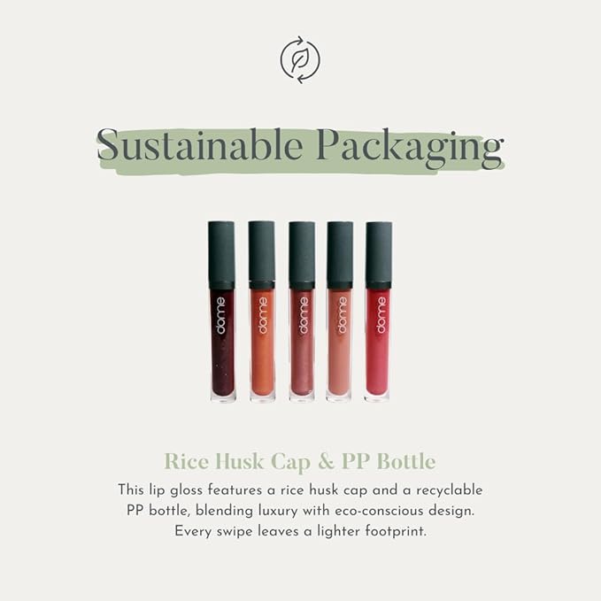 DOME BEAUTY Hydralust Lipgloss - Hydrating Lip Gloss for Glossy Lips, Lightweight, Non-Sticky Formula, Clean Beauty Lip Makeup, Moisturizing Shine, Vegan, Cruelty-Free (Frida, 0.20 oz)