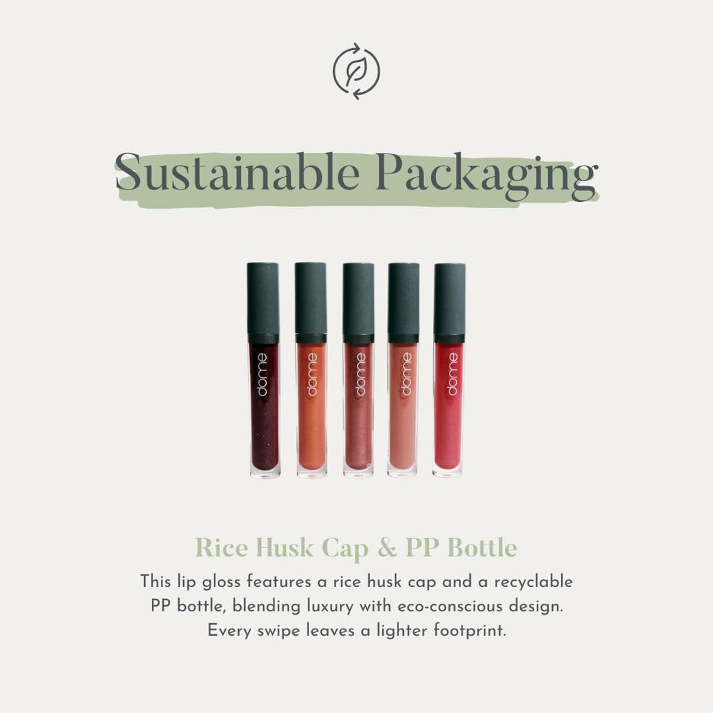 dome BEAUTY Lip Gloss (Angela) LipGloss Vegan. CleanBeauty, CLEAN BEAUTIFUL YOU (Angela, 0.20 oz)