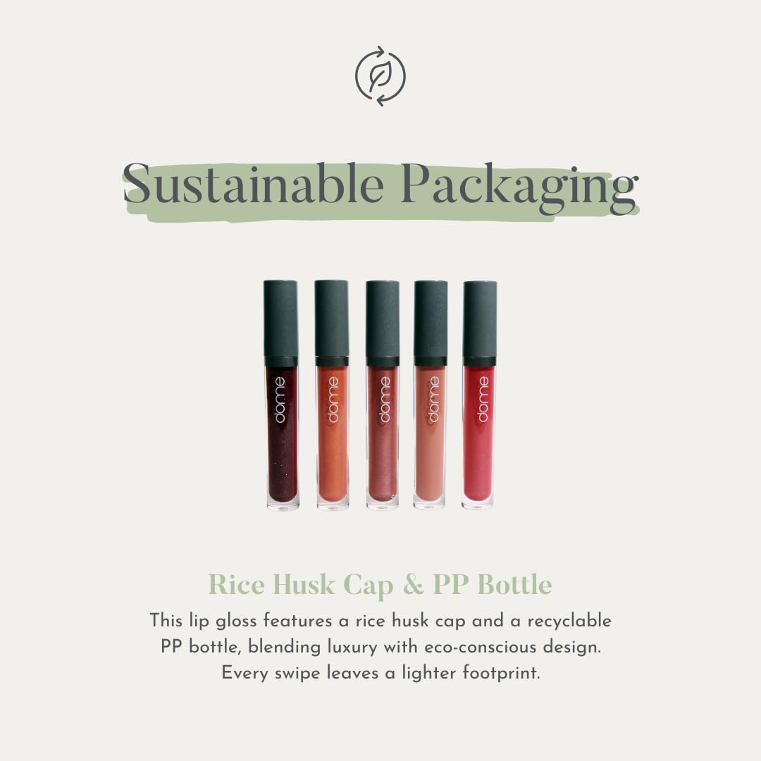 dome BEAUTY Lip Gloss (Angela) LipGloss Vegan. CleanBeauty, CLEAN BEAUTIFUL YOU (Indira, 0.20 oz)